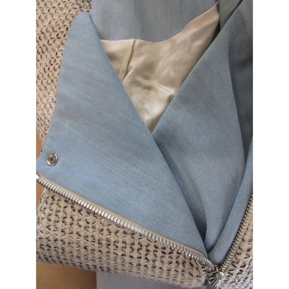 Karen Millen Jacket 10 White Motorcycle Biker Tweed Full Zip Crop * - Picture 13 of 14